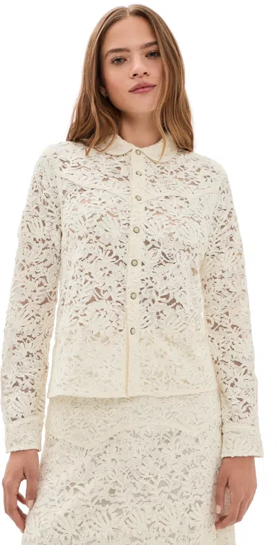 The Great The Relic Lace Western Shirt Cream In Neutral