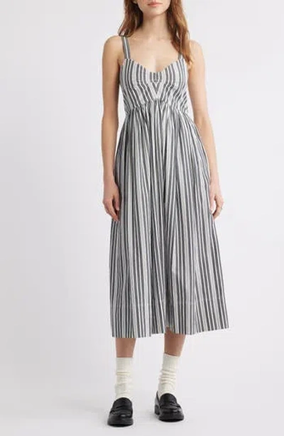 THE GREAT THE GREAT. THE REYES STRIPE COTTON MIDI SUNDRESS