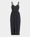 The Great Reyes Dress With Studs In Black In Black