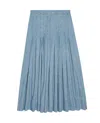 The Great . The Rhythm Pleated Chambray Midi Skirt