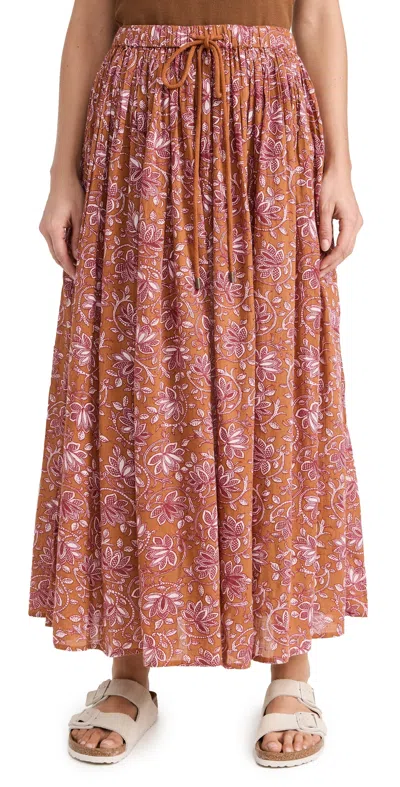 The Great The Ripple Skirt Golden Sand Oasis Floral
