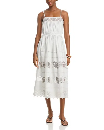 The Great The Rosette Crochet Midi Dress In White