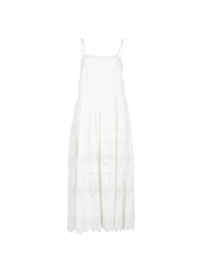 The Great The Rosette Crochet-trim Maxi Dress In Neutral