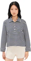 The Great The Rugby Sweatshirt Navy Sailor Stripe In Navy Sailor Stripe