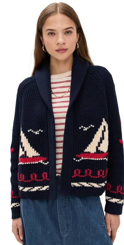 The Great The Sailboat Lodge Cardigan Dark Navy