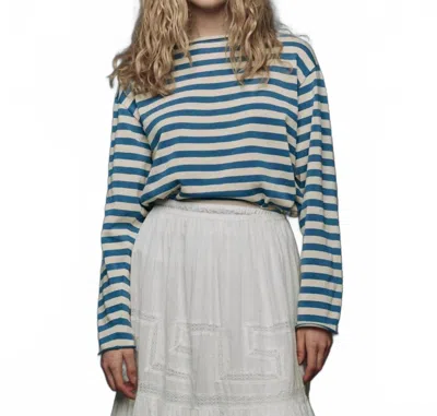 The Great The Sailor Stripes Sweater In Sea Blue