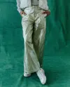 The Great The Sculpted Metallic Trouser Pants In Starlight