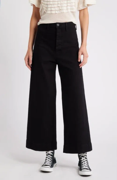 The Great . The Seafair Crop Wide Leg Jeans In Carbon