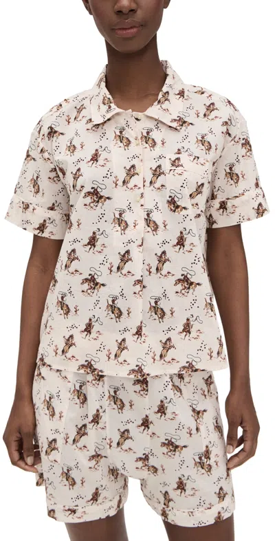 The Great The Short Sleeve Pajama Shirt Cream Cowboy
