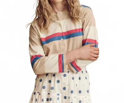 The Great The Shrunken Henley In Study Hall Stripe In Multi