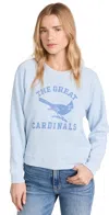 THE GREAT THE SHRUNKEN SWEATSHIRT W/ PERCHED CARDINAL GRAPHIC LIGHT SKY