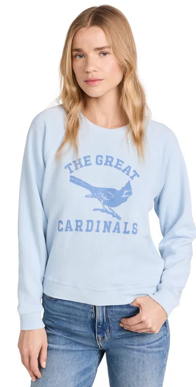 The Great Shrunken Sweatshirt With Perched Cardinal Graphic In Light Sky In Blue