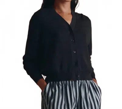 The Great The Shrunken V Neck Cardigan In Black