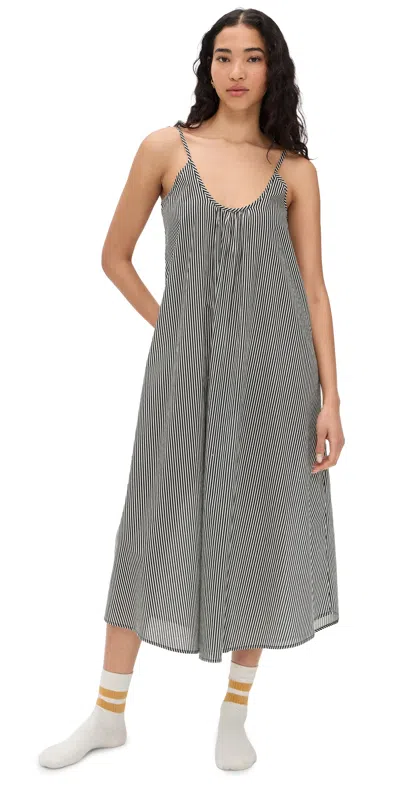 The Great The Slip Sleep Dress Black & Cream Crew Stripe