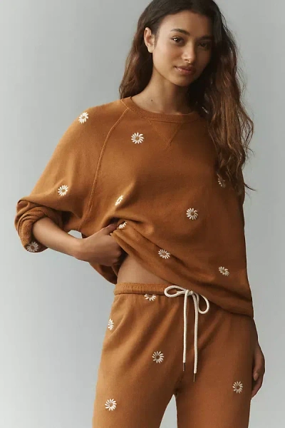 The Great The Slouch Crew-neck Sweatshirt In Brown