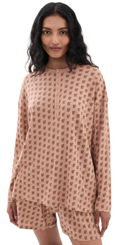 The Great The Slouch Sleep Henley Rose Print
