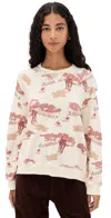 The Great The Slouch Sweatshirt Riding Horses Print In White