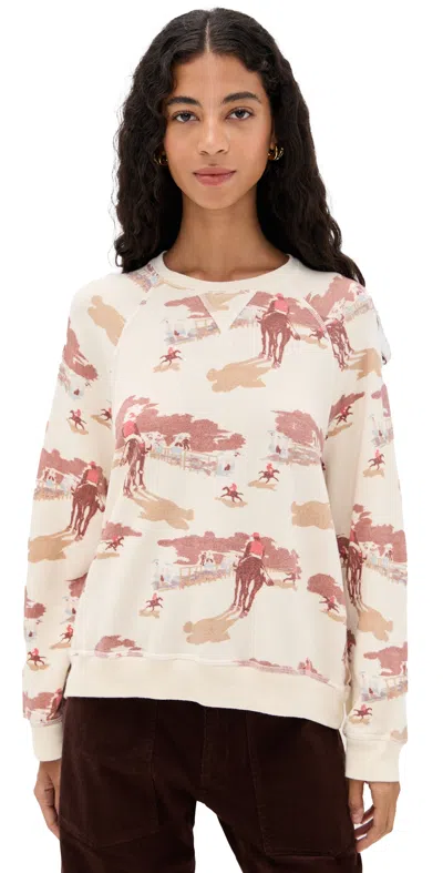 THE GREAT THE SLOUCH SWEATSHIRT RIDING HORSES PRINT