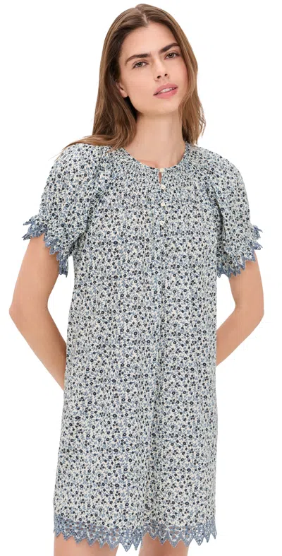 The Great The Smocked Sleep Eyelet Dress Bluebell Ditsy