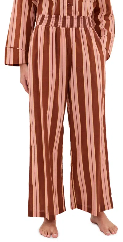 The Great The Smocked Sleep Pants Ganache Stripe