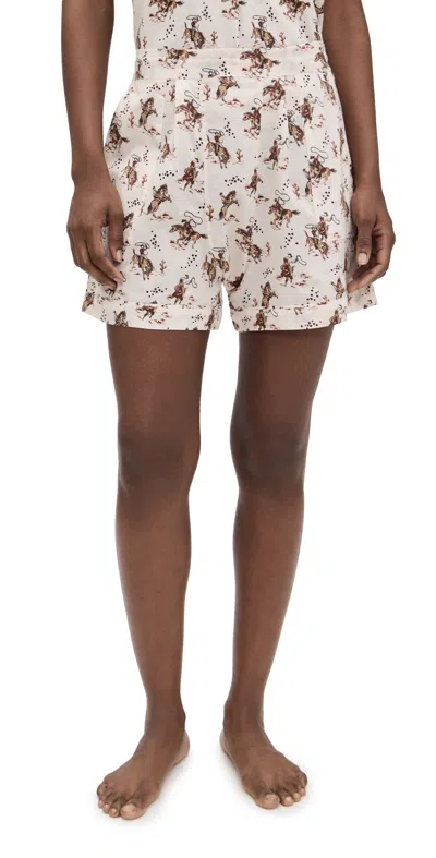 The Great The Square Pajama Shorts Cream Cowboy