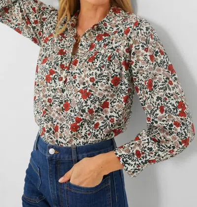 The Great The Summit Top In Cream Mesa Floral In Multi