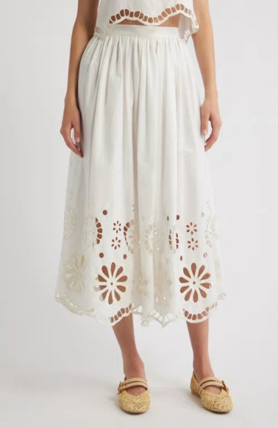 THE GREAT THE GREAT. THE SUPER BLOOM EYELET MIDI SKIRT