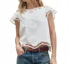 The Great . The Super Bloom Eyelet Top In White