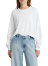 The Great The Teammate Cotton Sweatshirt In White