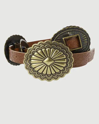 The Great The Tooled Leather Concho Belt In Brown
