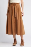 THE GREAT THE GREAT. THE TREELINE COTTON BLEND MIDI SKIRT