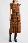 The Great The Tulsa Dress Geo Bandana Print In Brown