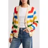 The Great . The Varsity Stripe Cardigan In Multi Range Stripe