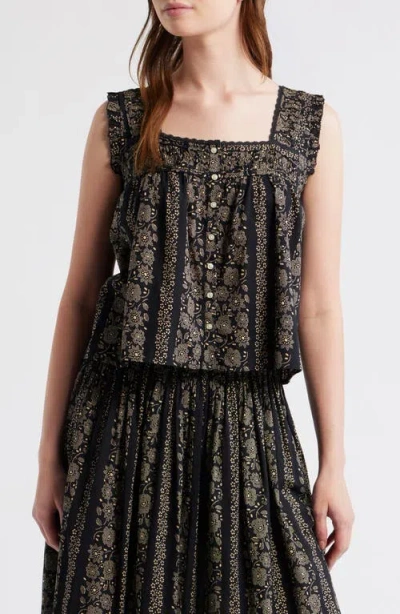 The Great . The Victorian Lace Trim Tank In Black