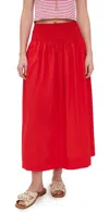 The Great Viola Shirred Midi Skirt