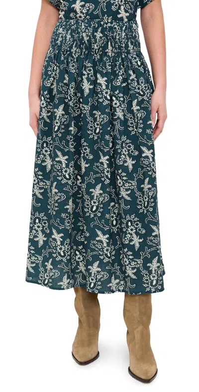 The Great The Viola Skirt Indigo Bandana In Multi