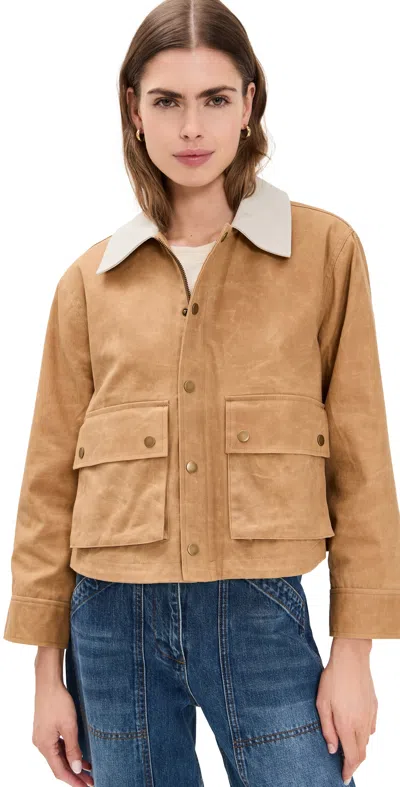 THE GREAT THE WAXED SWINGY JACKET WALNUT