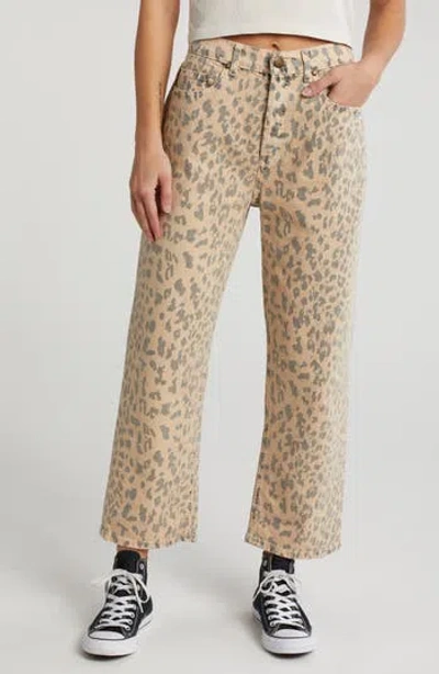 The Great . The Wayne Leopard Print Crop Straight Leg Jeans In Vintage Leopard