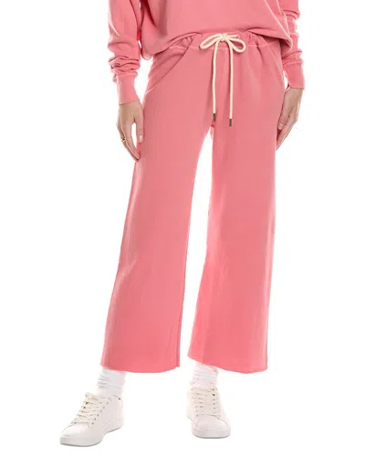 The Great The Wide Leg Cropped Sweatpant In Pink
