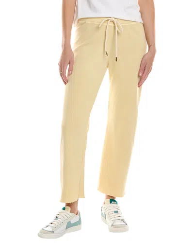 The Great The Wide Leg Cropped Sweatpant In Yellow