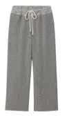 The Great The Wide Leg Cropped Sweatpants In Vsgry In Gray