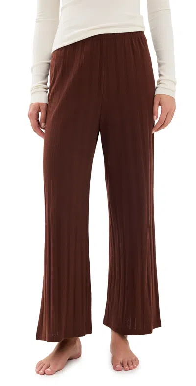The Great The Wide Leg Sleep Pants Maroon In Burgundy