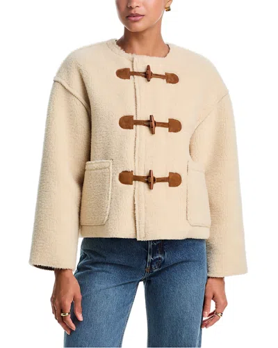 The Great The Woodside Toggle Teddy Jacket In Neutral