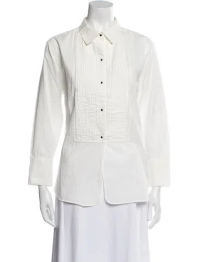 Pre-owned The Great Three-quarter Sleeve Button-up Top W/ Tags In White