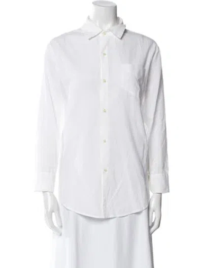 Pre-owned The Great Three-quarter Sleeve Button-up Top In White