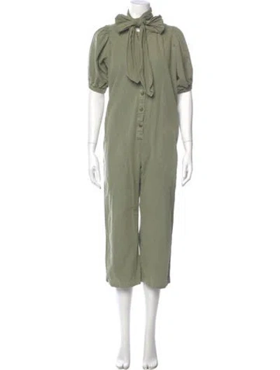 Pre-owned The Great Tie Neck Jumpsuit In Green