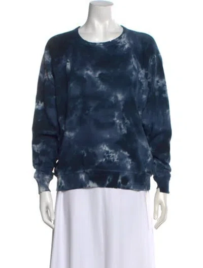 Pre-owned The Great Tie-dye Print Crew Neck Sweatshirt In Blue