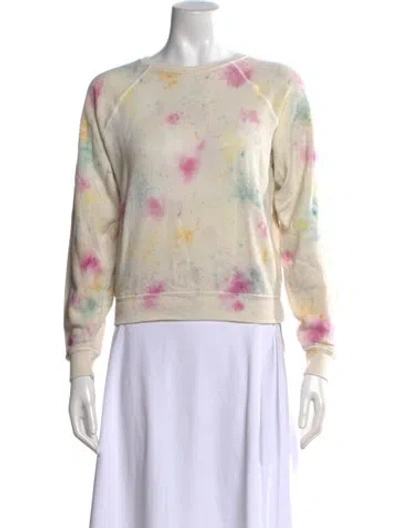 Pre-owned The Great Tie-dye Print Crew Neck Sweatshirt In Neutrals