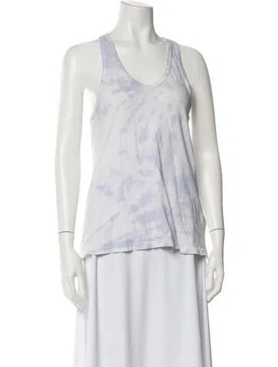 Pre-owned The Great Tie-dye Print Scoop Neck Top In White