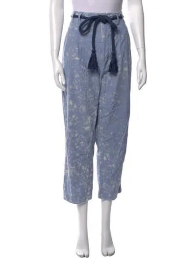 Pre-owned The Great Tie-dye Print Wide Leg Pants In Blue